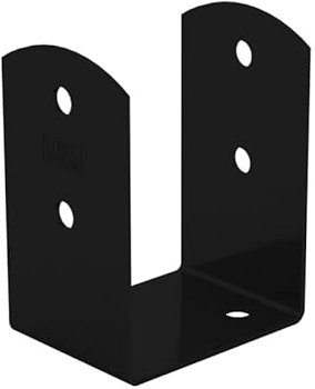 GRUNDLINE Screw on U Post Anchor - Post Anchor 90 x 90 - Post Holder - U Profile Steel - Ground Anchor for Wooden Posts - Post Shoes - Support Foot Fence Post - Support Shoe - Wood Connector