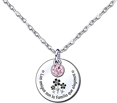 ZYMGUO Collar de Amistad - Regalo para Mejor Amigo o Amiga - Joyería Familiar de Acero Inoxidable Con Letra (1)