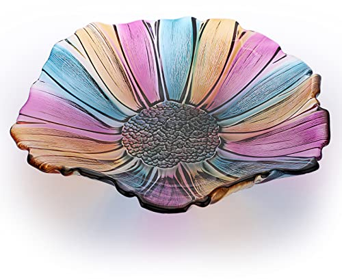 OLegei Corbeille à fruits en verre coloré bol à fruits créatif décoration de table porte-fruits panier de fruits plateau pour les bonbons, les fruits (27cm)
