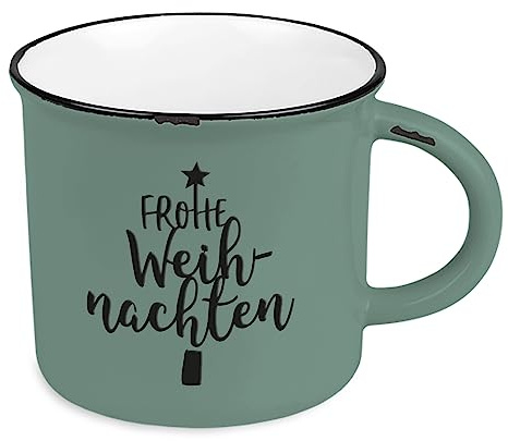 Grafik-Werkstatt Kaffeetasse vintage| Keramik Becher zum verschenken | 400 ml |Weihnachten | Frohe Weihnachten