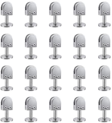 robuste Pince Verre 20 pièces pinces à verre en acier inoxydable support en verre en forme de U 8-12mm pinces à dos plat en verre pour garde-corps escaliers pince à étagère en verre haut de gamme