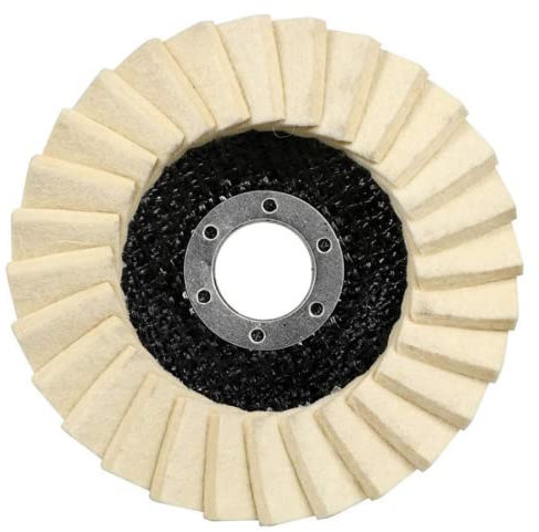 CruSio Aleta de Fieltro de Lana de Acero Inoxidable de 125Mm Y 5 Pulgadas, Rueda de Pulido, Disco de Molienda, Amoladora Angular, Almohadillas de Pulido para Mármol de Vidrio Y Metal, 1 Ud.