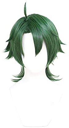 Anime SK∞ Joe Cosplay Wig Green Short Straight Mullet Little Ponytail Fake Hair SK8 the Infinity SK Eight Role Play