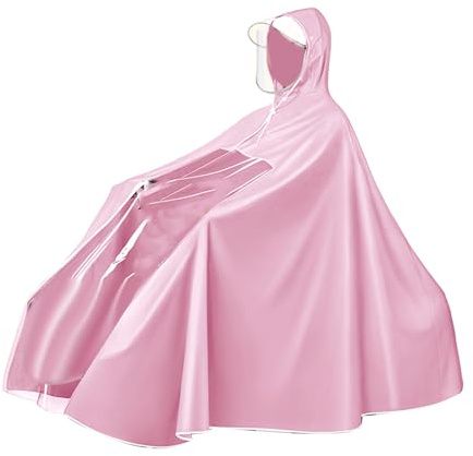 Imperméable pour Vélo à Batterie électrique, Poncho de Pluie pour Vélo Long et Complet, Poncho de Pluie Réutilisable (Type de vélo 3XL Rose)