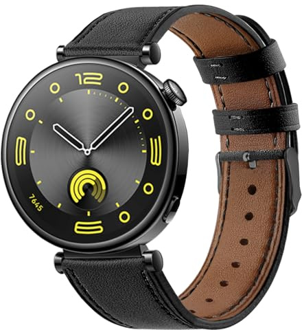 Armband kompatibelt med Watch GT 6/GT 4/GT 5 41 mm/GT 5 Pro 42 mm klockarmband i läder, 18 mm armband, äkta läder, ersättningsband för kvinnor och män