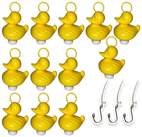 Juego de Pesca de Patos con 12 Patos Amarillos de Plástico con Gancho y Peso Incluye 3 Anzuelos, Juguete de Baño - Juguete Piscina - Pesca Patos Niños y Niñas (Amarillos)