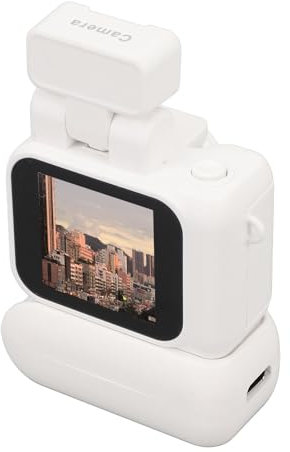 Dpofirs Kleine DV Kamera, 1080P HD Daumenkamera mit 1,44 Zoll Farbbildschirm, Videorecorder mit 480 mAh Akku für Vlogging, Abschlussgeschenke (White)