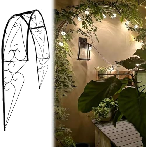 Metall Gartenbogen Wandmontage Halbrund Rosenbogen - Garten Rankgitter für Kletterpflanzen - Ideal für Garten, Balkon, Fenster, Türen - Reben Blumen Torbogen Struktur