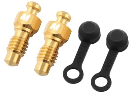 JISADER 2X Bremssattel-Entlüftungsschrauben mit Gummikappen Praktische Bremsentlüftungsnippelschrauben Ersatz für Mountainbikes, Gold