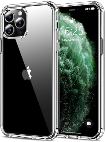 HOOMIL Hülle für iPhone 11 Pro Max, Anti-Vergilbung, Transparent | Stoßschutz, Durchsichtige Kratzfeste Harte Rückseite, Unterstützt Kabelloses Laden