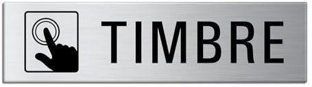 Cartel Timbre | Aluminio 150x40 mm aspecto acero inoxidable autoadhesivo