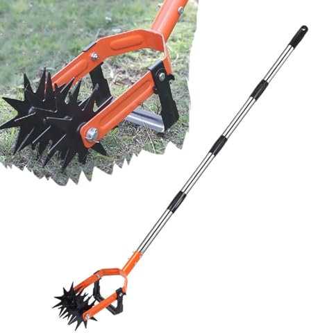 HWYYLXS Outil De Cultivateur Rotatif, DéSherbeur De Jardin Et éMietteur De Sol, Motoculteur De Jardin avec Poteau en Acier Inoxydable RéGlable, pour MéLanger Le Sol Ou RéEnsemencer l'herbe