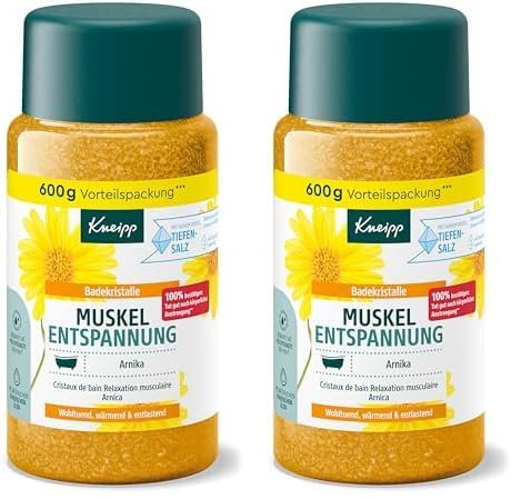 Kneipp Badekristalle Arnika Aktiv, Rosmarin, Gelb, 600 g (2er Pack)