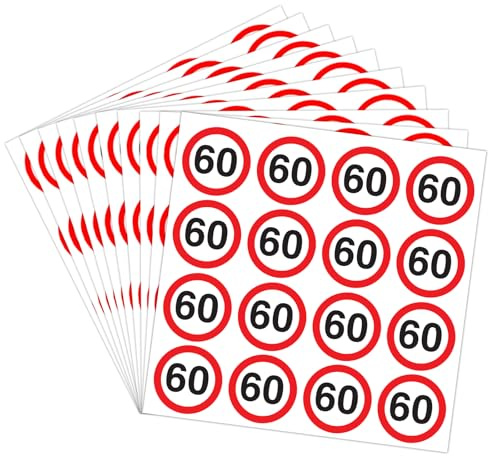 60 Geburtstag Sticker,160 Stk Verkehrsschild 60 Geburtstag Deko Aufkleber,Deko 60 Geburtstage Mann Frau,Geburtstagssticker 60 Geburtstagsdeko,60. Geburtstage Aufkleber für 60er Jubiläum Party Geschenk