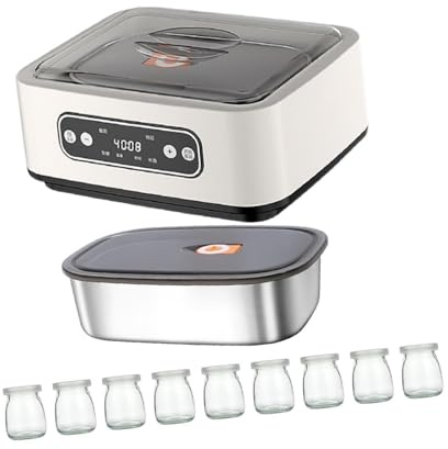 YWJLQH Yogurtera Eléctrica Automática, de Bajo Ruido, Casera, Profesional, Multifunción, de Acero Inoxidable, con Taza, Individual