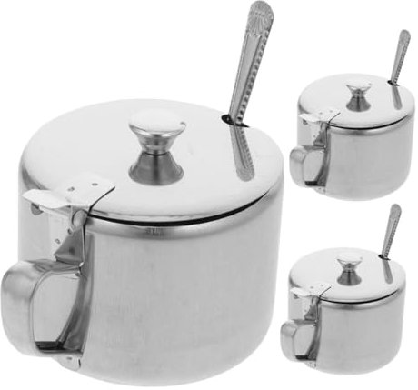 iplusmile 3ensemble Pots à Épices Avec Couvercle Récipient à Sel Et Sucre Organisateur De Comptoir De Cuisine Bocal Pour Condiments Et Thé