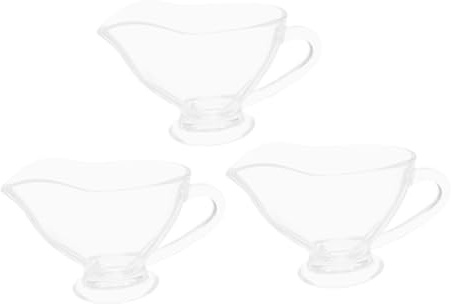 Cabilock 3pezzi Salsiera Vintage Ciotola Per Condimento in Vetro Trasparente Piccola Salsiera Con Beccuccio Per Salsa Da Adatta Tavole Festive e Uso Quotidiano
