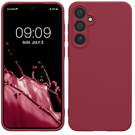 kwmobile Handyhülle für Samsung Galaxy A55 5G Hülle - weiches Handy Silikon Case - Schutzhülle Cover - Bordeaux Violett