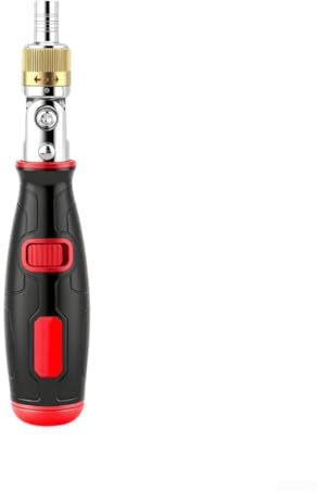 10 In 1 Ratcheting Multi-Bit Screwdriver Set, Screwdriver Adjustable Magnetic Tool, With Phillip, Slotted, Square And Torxs, For Furniture(Red)