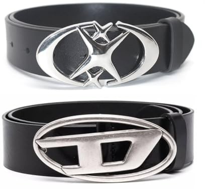 OIXEY 2 Pezzi Cintura Borchiata Y2K, Punk In Pelle, Stile Rock, Comoda E Regolabile Per Uomo E Donna, Perfetta Per Look Goth Con Stella E D Chiusura(105Cm)