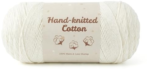 Homewit 100% Cotton Crochet Yarn 275g, Soft Baby Cotton Yarn, 900m Large Yarn Ball for Blankets, Amigurumi, Summer Tops, Dishcloths & DIY Crafts, Beige