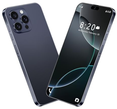 Smartphone I16 Pro Max 5G, Telefono Cellulare Android 14, 8000mAh, 16 GB RAM, 1 TB ROM, Display HD Da 7,3, Fotocamera Da 72 MP 108 MP, Telefoni Cellulari Sbloccati Senza SIM, FaceID,Dark Blue-7.3 Inc