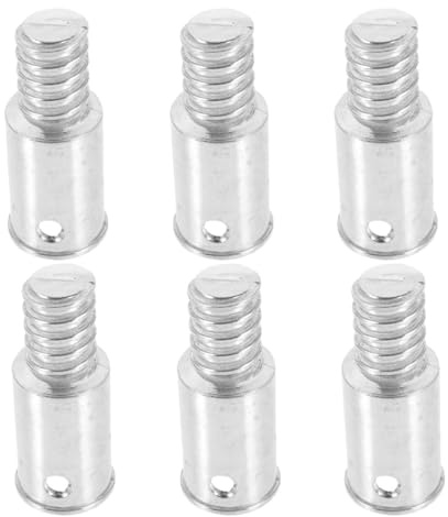 jojofuny Broom Handle Connector Silver Metal Threaded End Tips 6pcs | Aluminum Alloy, Easy Installation, Stable Connections for Mop and Rod, Precision Made for Commercial Cleaning