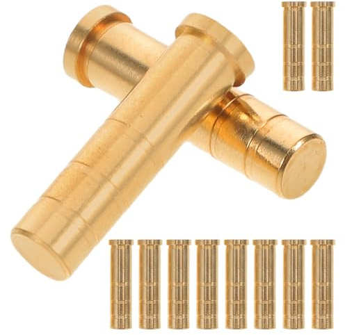MUELODSIC 24pcs 50 Grain Copper Arrow Inserts 6.2mm Threaded Connector for Recurve Arrows Screw-In Hunting Arrowheads with Brass Bushing for Carbon and Fiberglass Shafts Archery Building