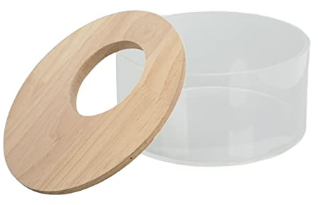 Yctze transparent hamster sandbadkar – liten rund husdjurssandlåda, giftfri sand-badrum-hamster – rymlig design för bad, lätt att rengöra med lock som kan öppnas, perfekt (M)