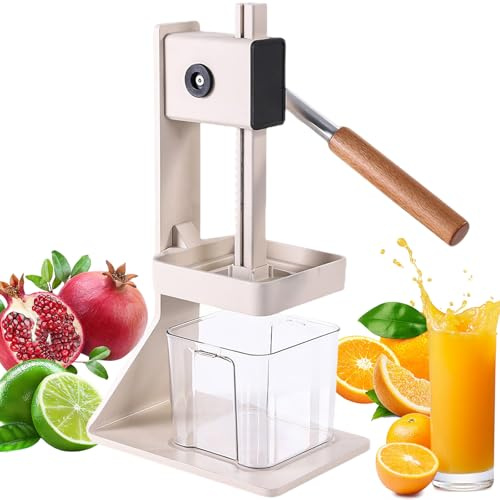 Exprimidor Manual de Cítricos, Prensa de Frutas de Aluminio Heavy Duty, Extracción Rápida de Jugo 3s, Filtro Desmontable, Base Antideslizante, Fácil de Limpiar para Uso Doméstico y Comercial white