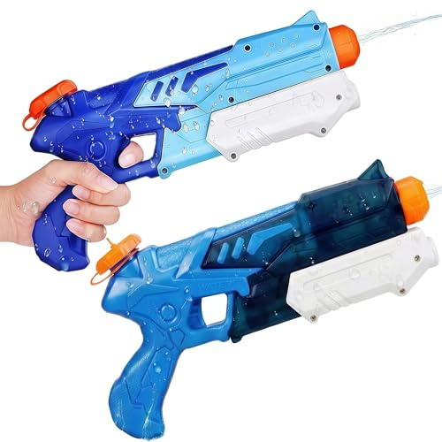Vivyklfc 2er Set Wasserpistolen für Kinder & Wasserpistole Erwachsene, 300ml Wasserspritzpistole mit 8 Meter Schussweite, Auslaufsicherer Super Soaker Spritzpistole Wasser Spielzeug Sommer Pool