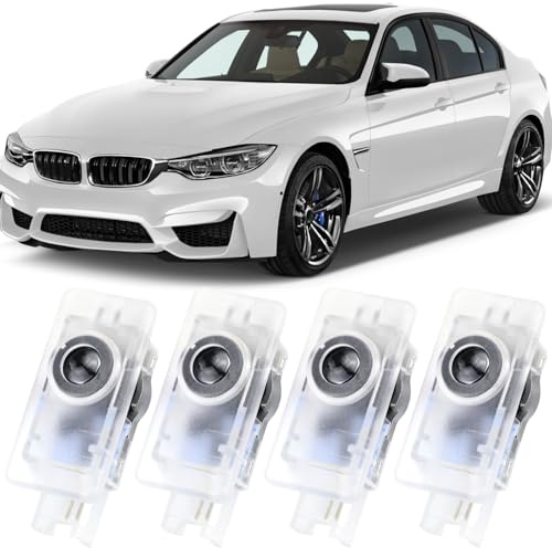 Luci Portiera Auto 4 Pezzi Kit Luci LED Logo Proiettori Auto Compatibile con Luci Proiettore Porta BMW 3 4 X1 Series G20 G21 G28 G80 G81 G22 G23 G26 G82 G83 U11 U12