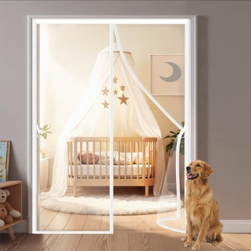 Mosquitera Imantada Puerta Blanco 190x210cm Mosquitera Imantada Para Puerta Exterior Para Salon Cocina Pasillo Y Balcon