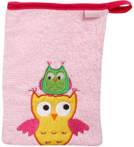 Playshoes 340089 Waschhandschuh Eule, rosa