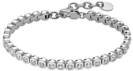 Heideman Armband Damen Amilla II aus hochwertigem Edelstahl silber farbend matt poliert Tennisarmband mit Zirkonia Steinen weiss mit Verlängerung Armkette Frauen
