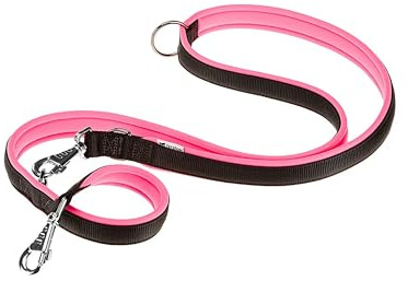 Ferplast Hundeleine ERGOFLUO, Trainingsleine für Hunde, Hundeleine für kleine Hunde, Ergonomisch Gepolsterter Griff, Metallkarabinerhaken, aus Nylon, 200 cm, Rosa