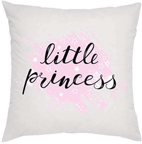 Crealuxe Little Princess Zierkissen, Sofakissen, bedrucktes Kissen, Bauwollkissen