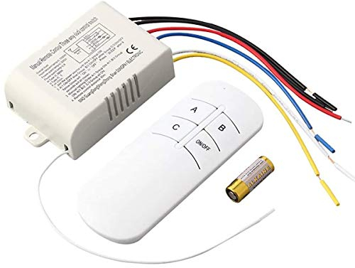 Interruptor de control remoto inalámbrico 3 vías ON/OFF 220V Transmisor de receptor de luz de pared digital Interruptor de control remoto emisor de mando a distancia con pilas