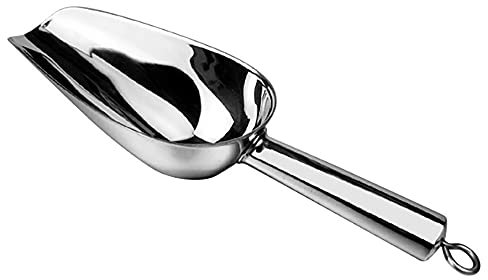 ANCLLO 12oz Ice Scoop, Stainless Steel Ice Shovel Coffee Bean Flour Scoop Food Shovel Scraper Food Buffet for Bar Buffet Party Wedding Kitchen Tool