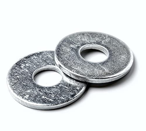DOJA Barcelona | Arandelas Anchas | M5 | Acero Galvanizado | Pack 100 | Arandelas para Tornillos, Para bisagras de puertas | Amplio Uso: Construcción, Maquinaria, Fontaneria, Bricolaje, Carroceria