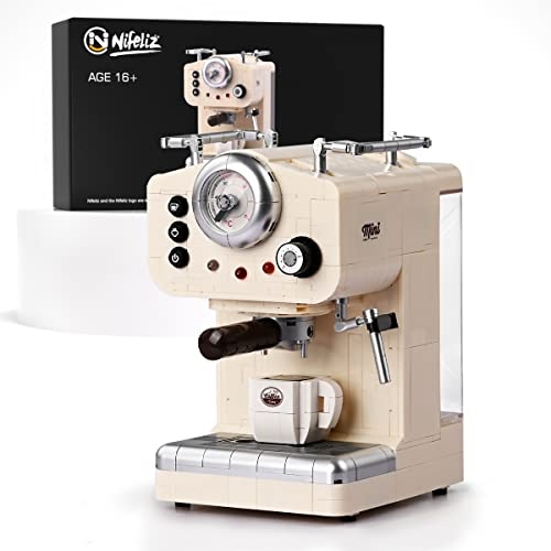 Nifeliz Espresso-Maschine Konstruktionsspielzeug, Halbautomatische Kaffeemaschine Modell Klemmbausteine für Deko, Geschenk-Idee für Frauen, Männer, Sie & Ihn (678 Teile)​