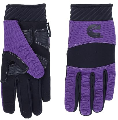 Cummins Womens Mechanic Glove - Anti-Vibration Anti-Abrasion Work Gloves All Season All-Purpose, Purple, Large