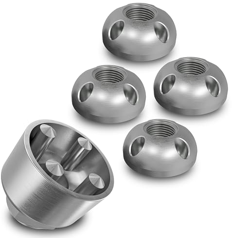 Edelstahl Anti-Diebstahl Muttern M6 M8 M10 M12 V2A diebstahlhemmende Sicherheitsmutter V2A Mutternschloss Diebstahlschutz Diebstahlsicherung 4-LOCH (4 Muttern 1 Nuss, M6)