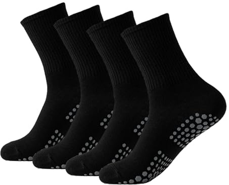 Chaussettes Antidérapante Femmes Hommes, 2 Paires Coton Yoga Chaussettes Antidérapantes Femme pour Pilates, Yoga, Ballet, Sport,Home,Taille 36-41