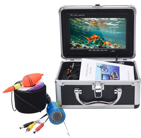 KAOLALI Kamera für Unterwasserangeln, 7 Zoll (17,8 cm), LCD-Display, HD, 1080P, Unterwasserkamera, Angeln, wasserdicht, für Fischerei auf EIS im See und Boot, Kabel 15 m