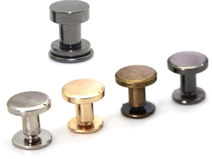 Befestigungsnieten, Muttern, Schrauben, Bolzen, Nieten, 10 Metall-Bindungsschrauben, Nieten, Fotoalbum, Tischkalender, Menü, Lederhandwerk, Gürtel, Geldbörse, Verschluss (Gun Metal 10 Stück, Stielläng