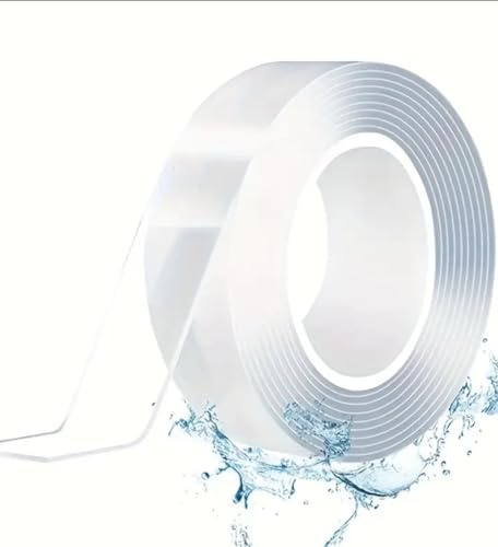 3M Ruban adhésif, Extra fort, Robuste, Smart Nano Tape, Ruban Adhésif Réutilisable, Transparent Double-Face, Ruban Adhésif, Lavable et Résistant pour Les Articles à Coller, 2mm(Épaiss) x3cm x3m
