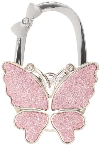 Bag Holder for Table, Large Butterfly Purse Hanger for Table Heavy Duty Decorative Purse Holder for Home Office Desk, Pink, 2.75X1.85X0.39in