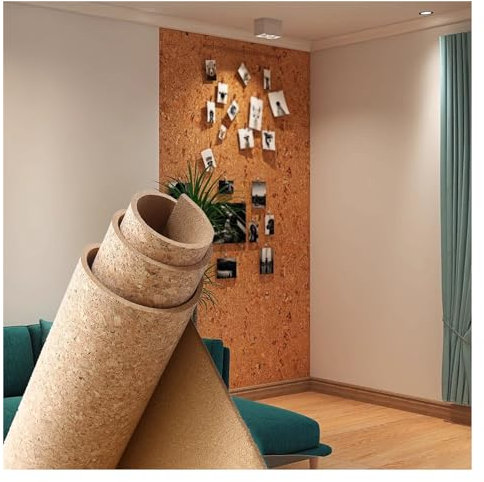 Tableau d'affichage en liège, Tableau d'affichage en liège, avec Support adhésif, Rouleau de liège, revêtement de Sol Mural pour Dessin d'œuvres d'art (Couleur : 0,07 Pouces, Taille : 48 x 39 Pouces