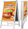 WIIGO Cornice Pubblicitario A1 in Alluminio Antiribaltamento - Supporto per Poster Doppia Faccia da Esterno, Cornice A-Board Poster Stand per Ristorante/Negozi, Espositore da Terra, Argento
